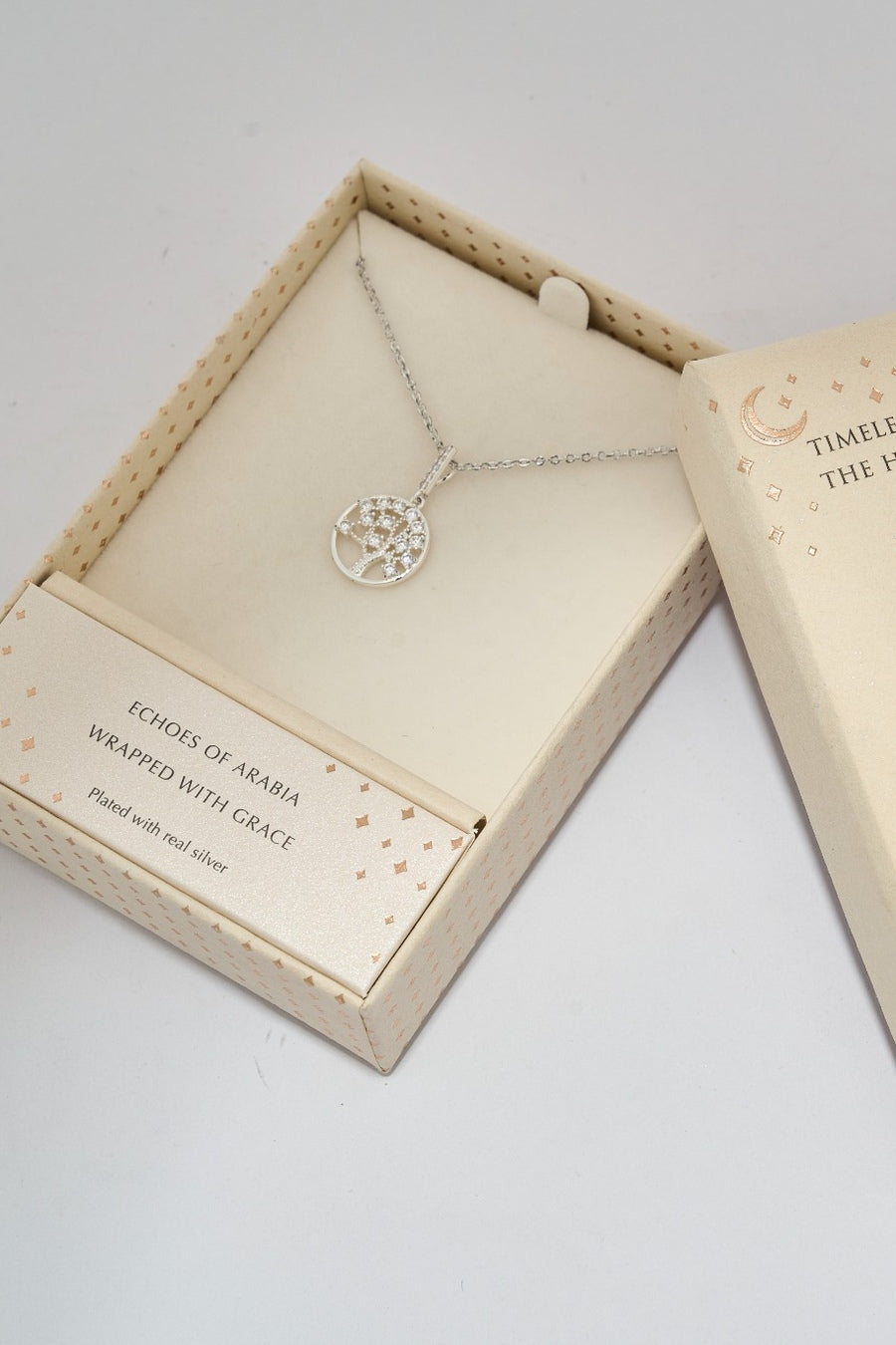 Tree of Life Sterling Silver Zircon Necklace
