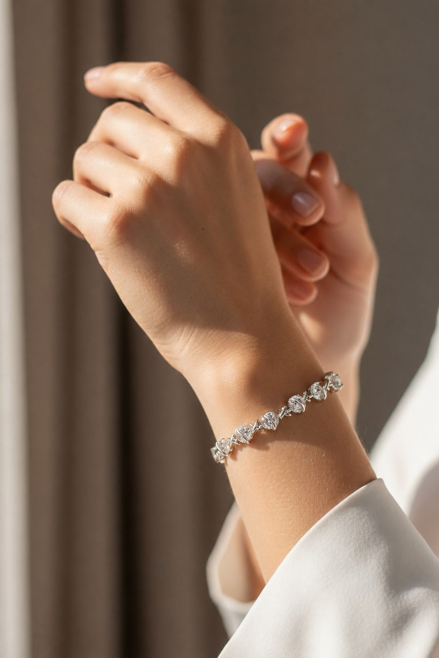 Glitz Sterling Silver Zircon Bracelet