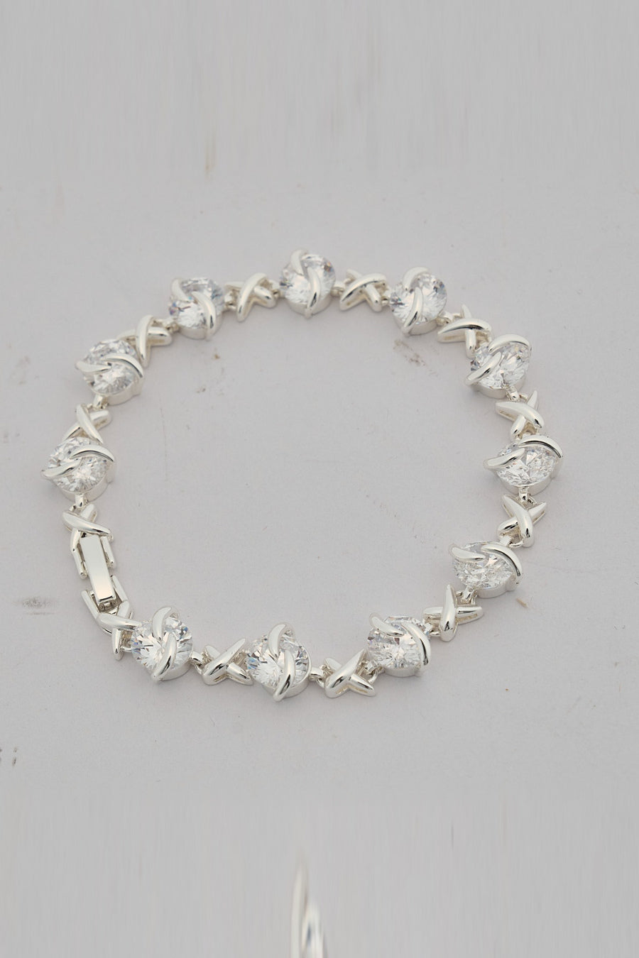 Glitz Sterling Silver Zircon Bracelet