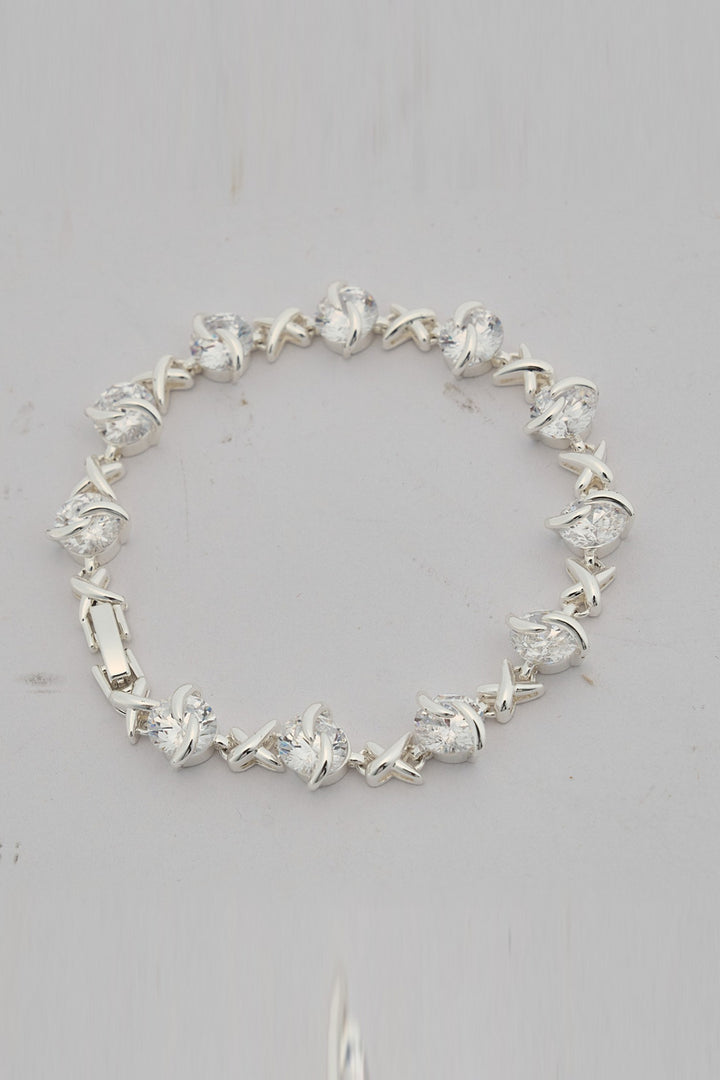 Glitz Sterling Silver Zircon Bracelet