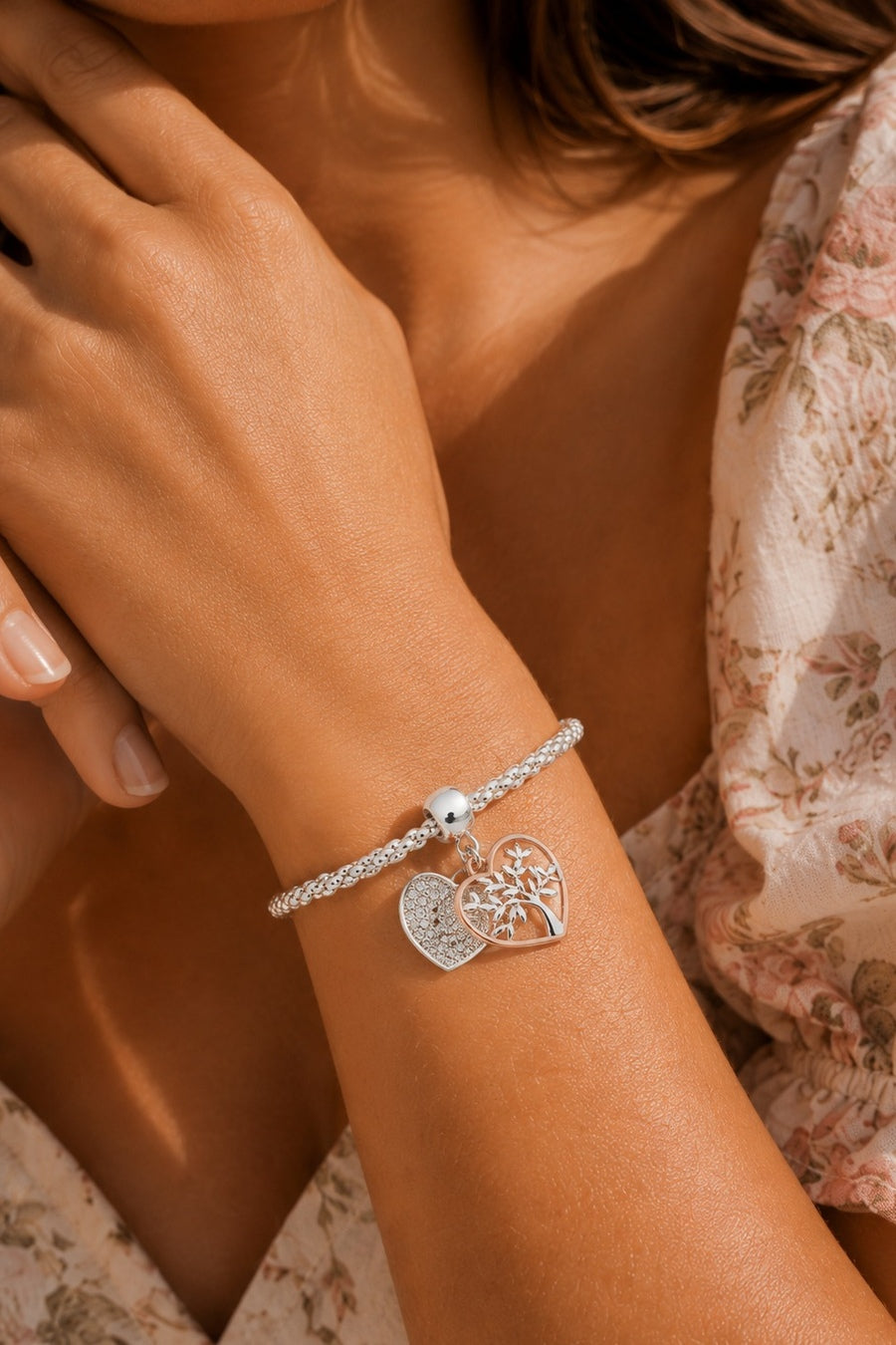 Tree of Life Sterling Silver Zircon Bracelet