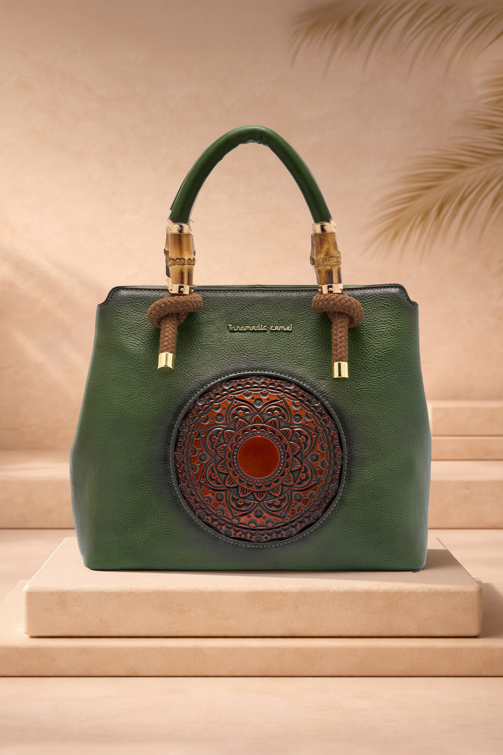 Laila Women's Genuine Leather Handbag - Emerald