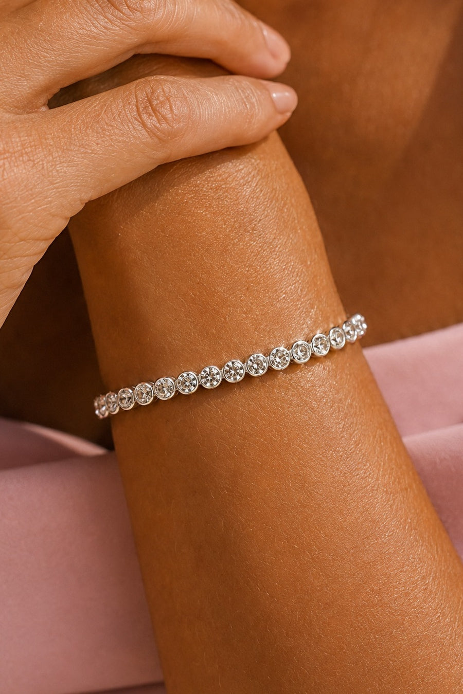 Tennis Sterling Silver Zircon Bracelet