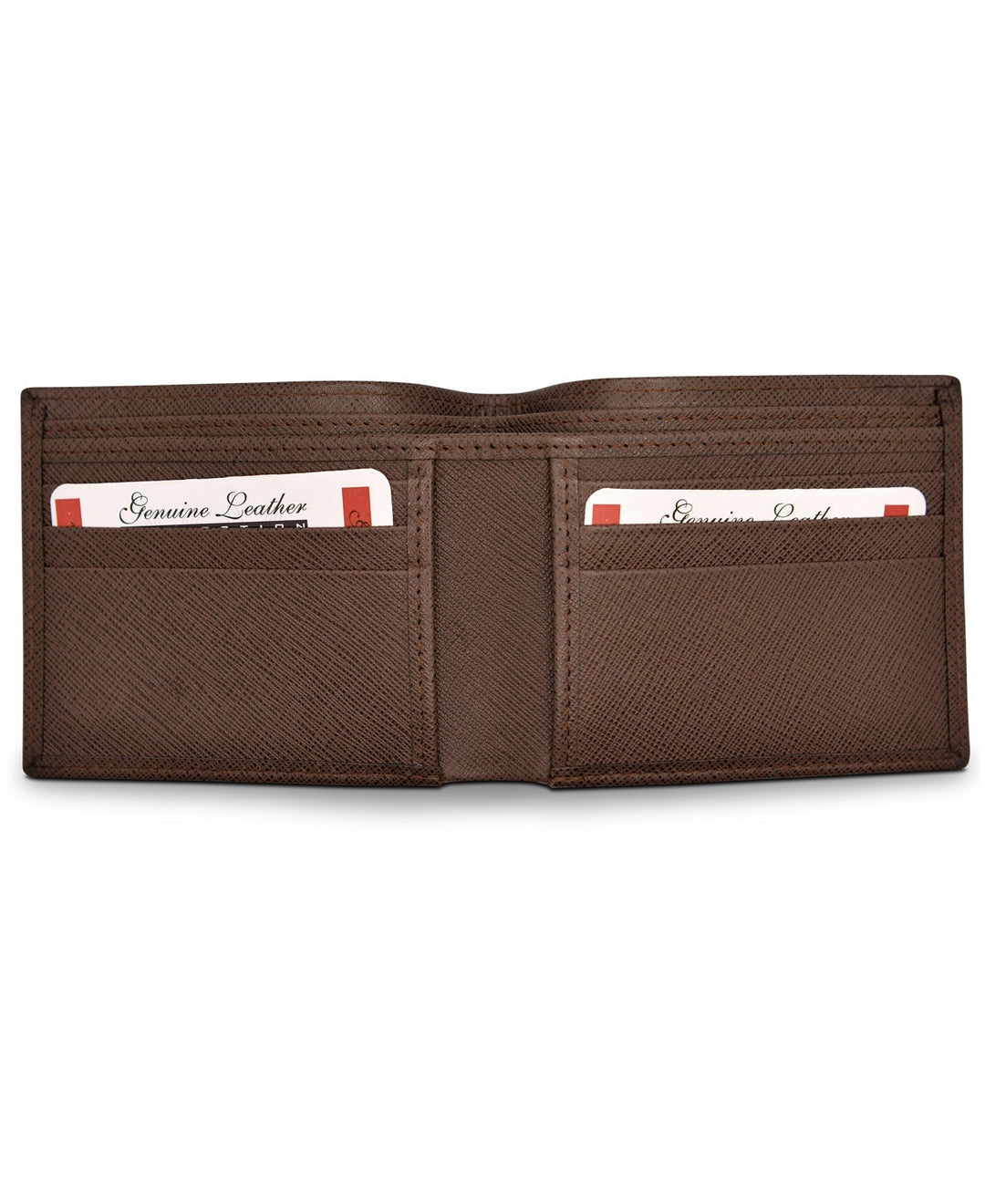 Men's Bi Fold Slim Wallet Metallic Brown Genuine Leather RFID Blocking