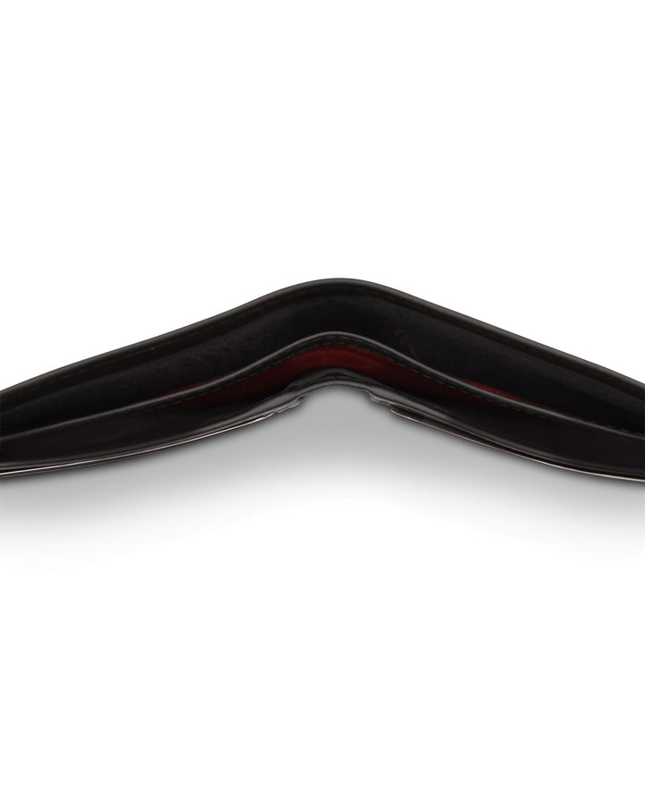 Men's Bi Fold Slim Wallet Soft Black Orange Genuine Leather RFID Blocking