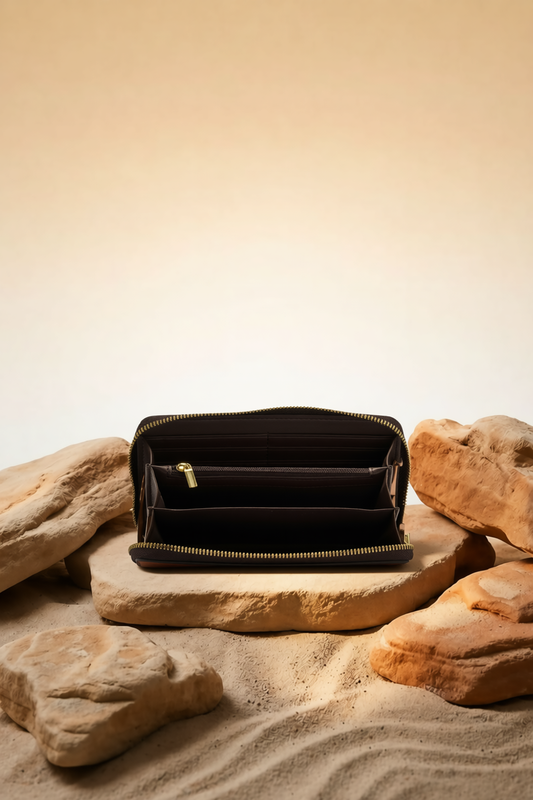 Embossed Women's Genuine Leather Clutch - Crimson