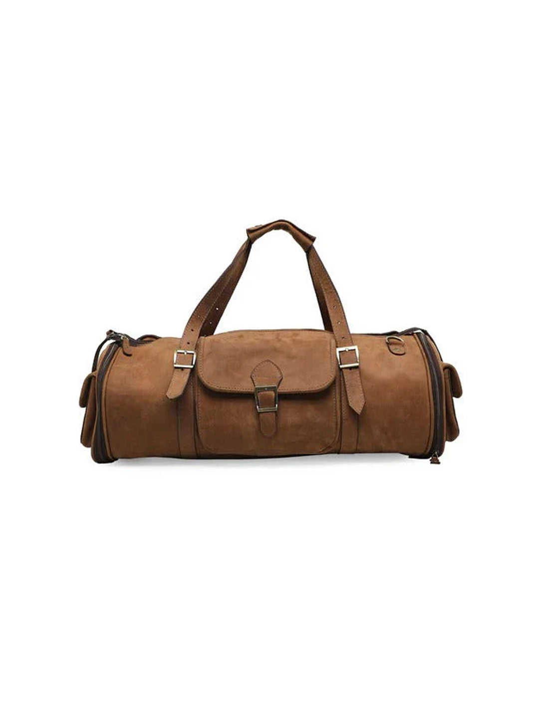 John Men's Genuine Leather Duffle Bag - Tan