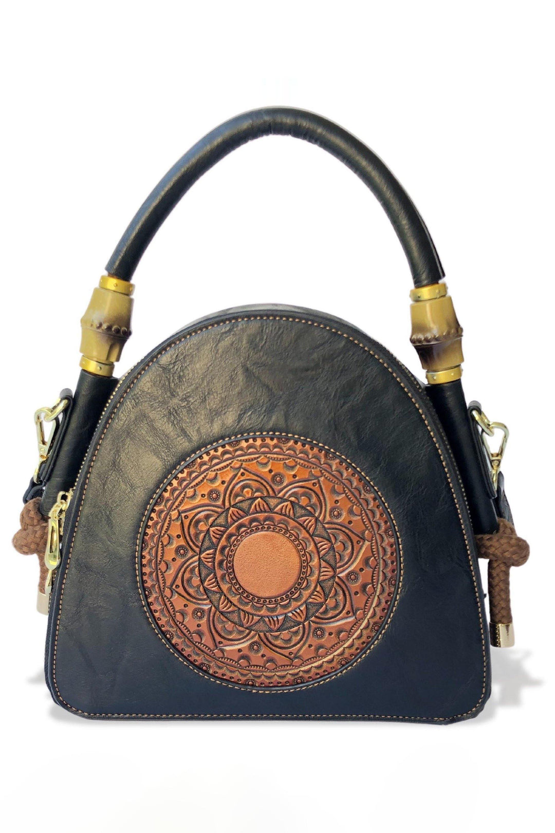 Trilliant Women's Genuine Leather Handbag - Ebony Black