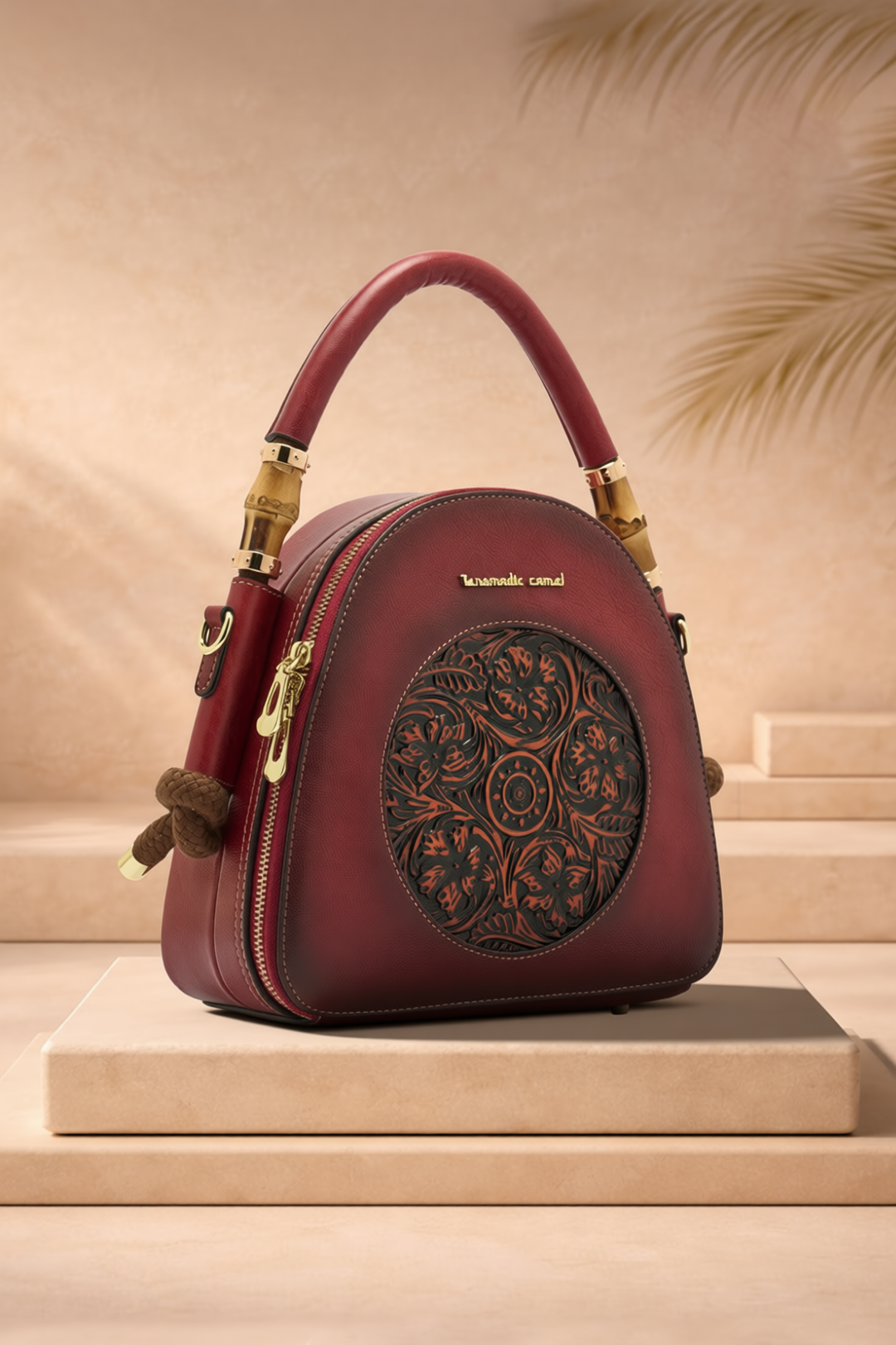 Trilliant Women's Genuine Leather Handbag - Crimson