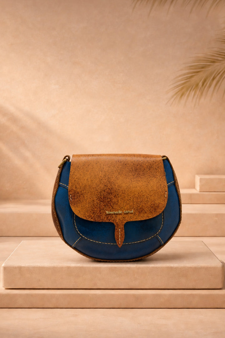 Lina Genuine Leather Handbag - Blue