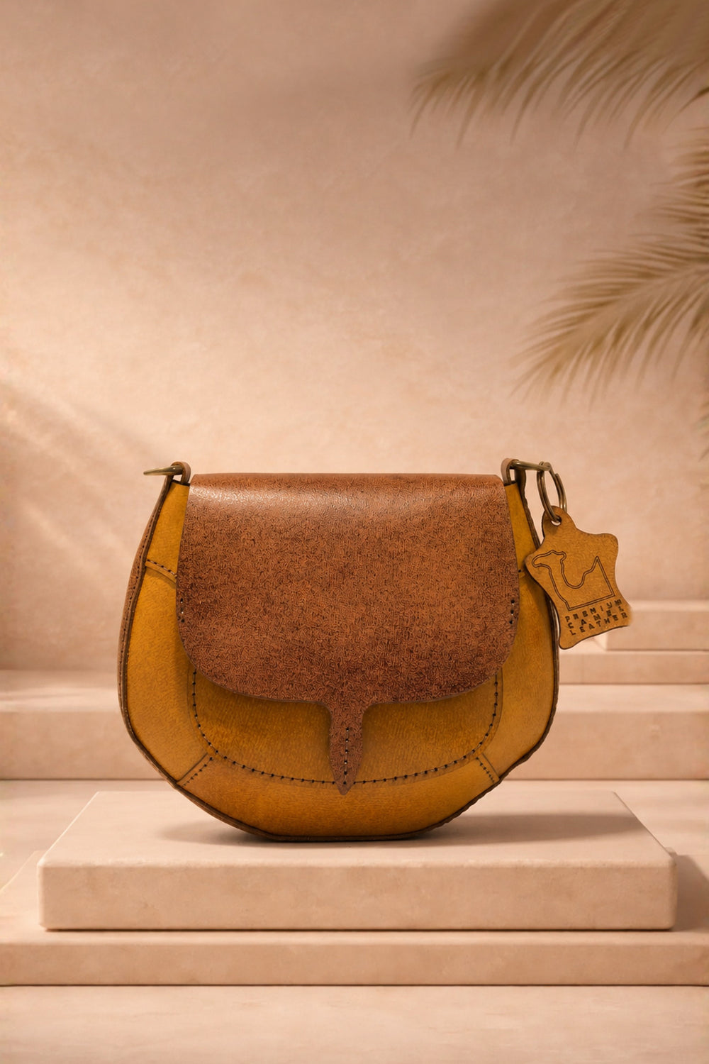 Lina Genuine Leather Handbag - Mustard