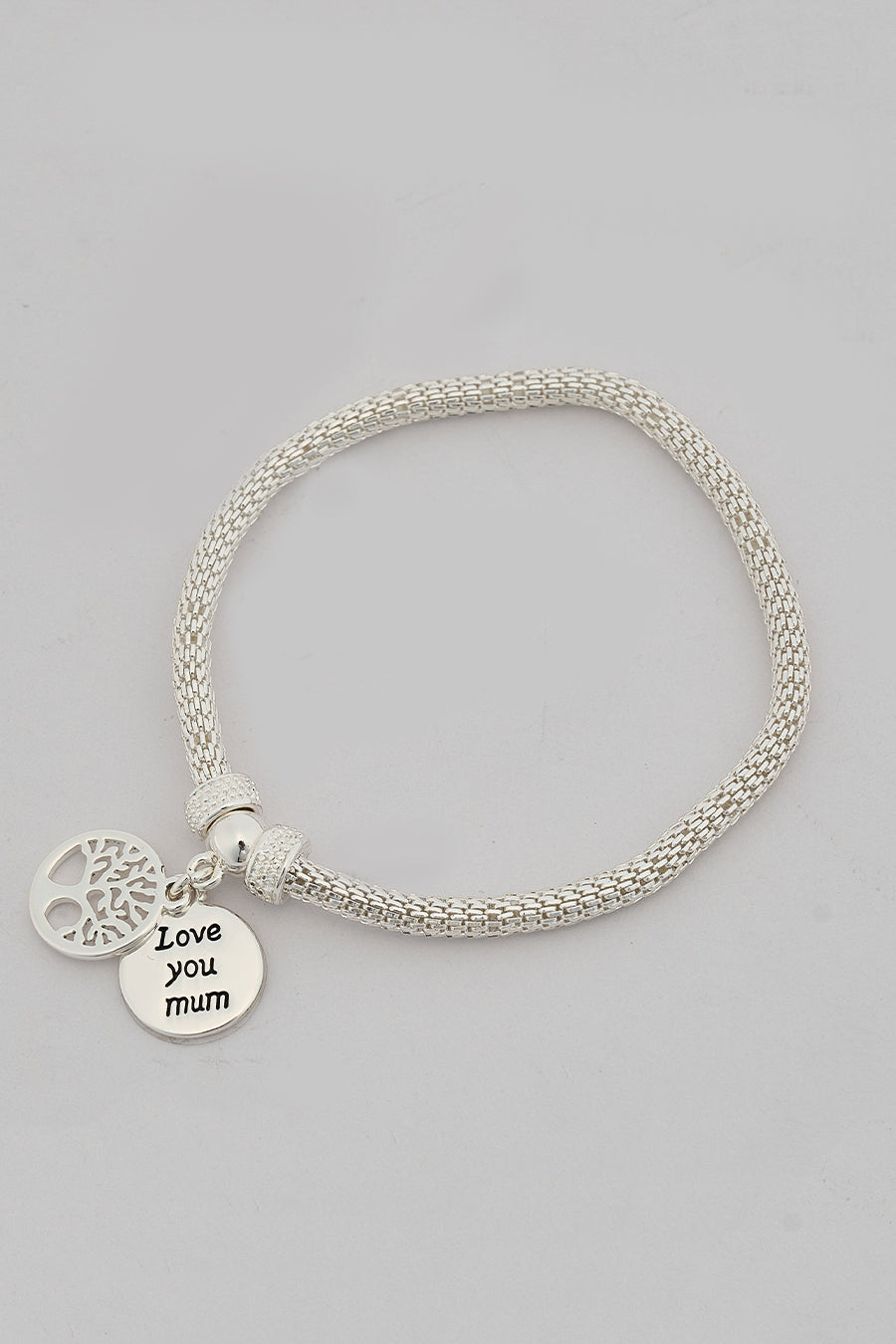 Luv U Mum Sterling Silver Zircon Bracelet
