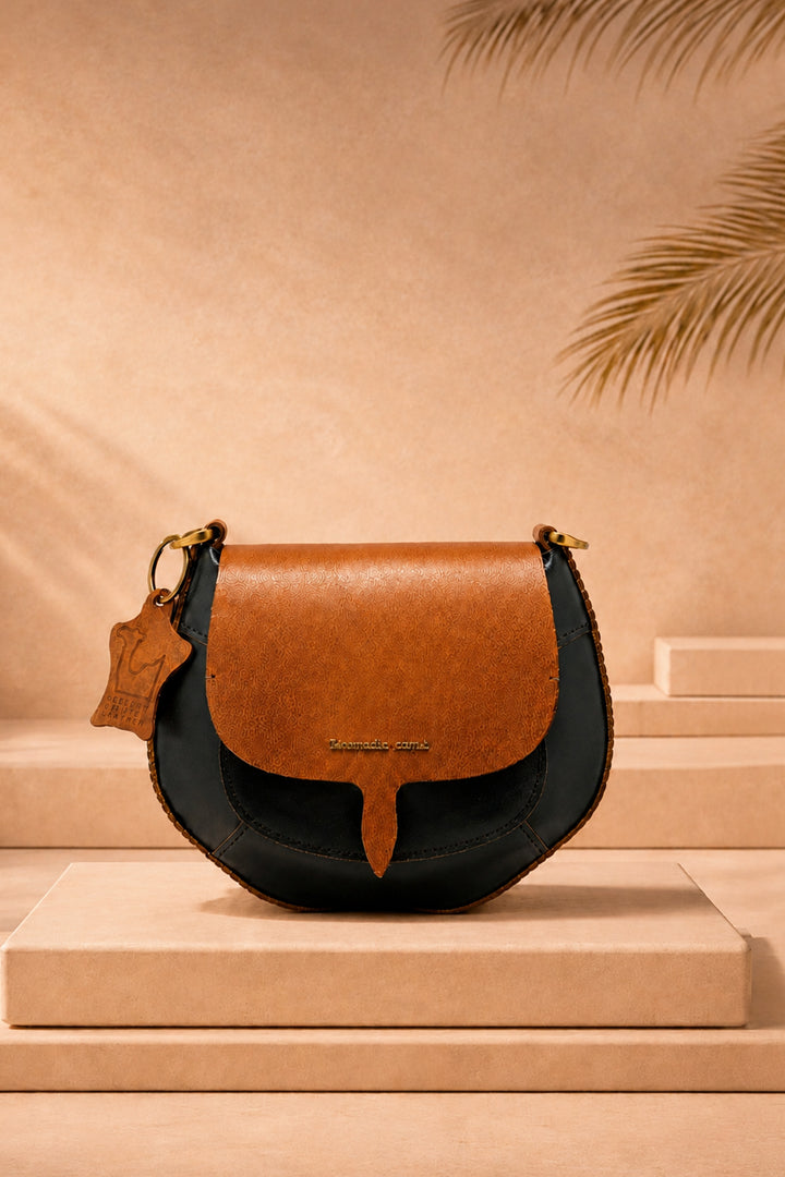 Lina Genuine Leather Handbag - Brown