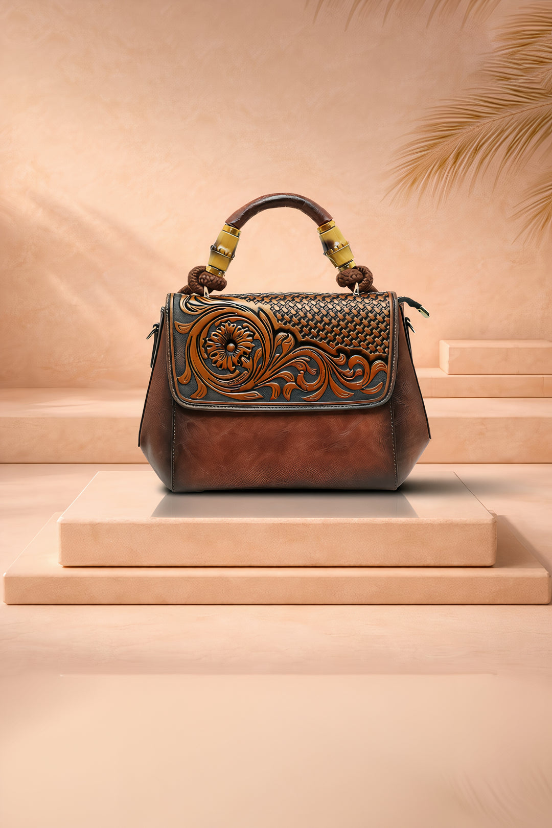 Aura Women's Genuine Leather Handbag - Brown