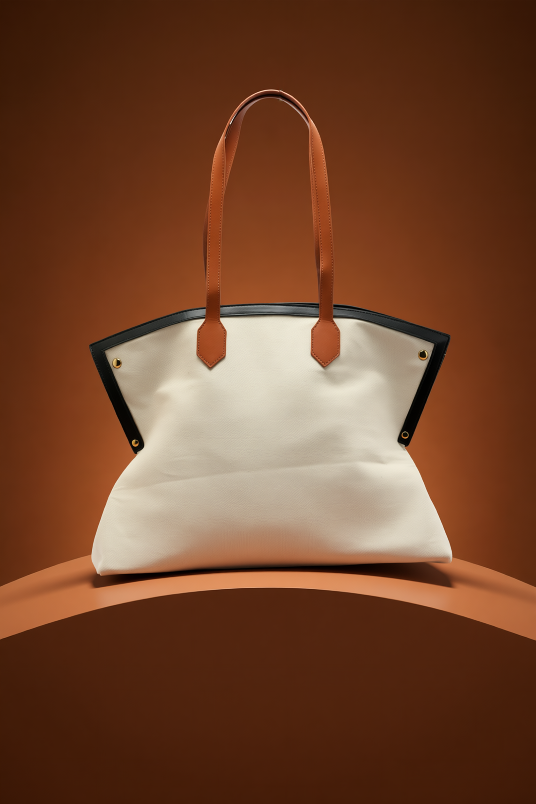 The Chandelier Statement Tote – Ivory, Tan & Black