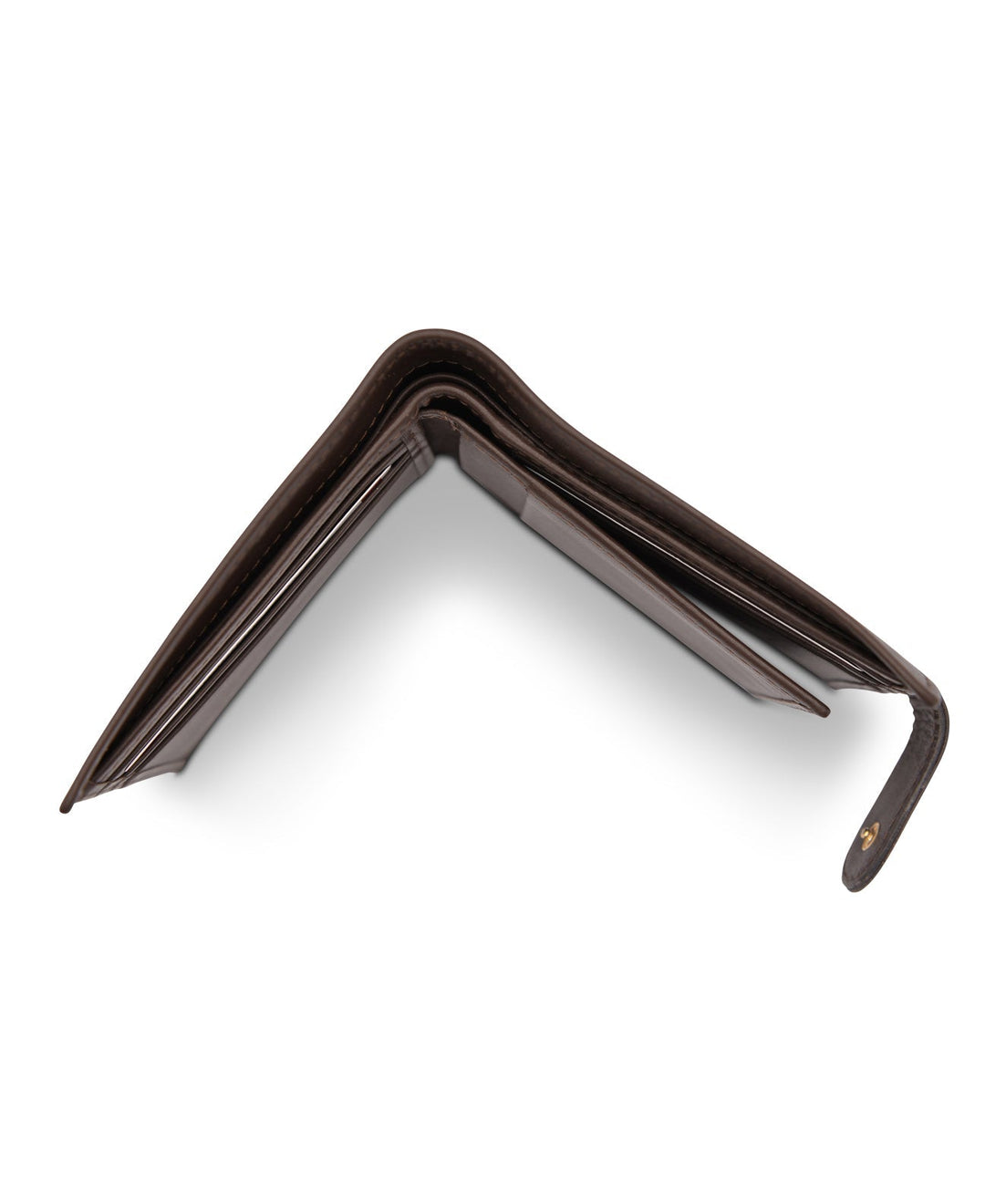 Men's Tri Fold Slim Wallet Soft Brown Genuine Leather RFID Blocking Button Clasp