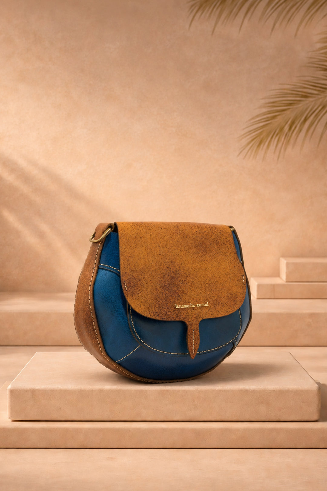 Lina Genuine Leather Handbag - Blue