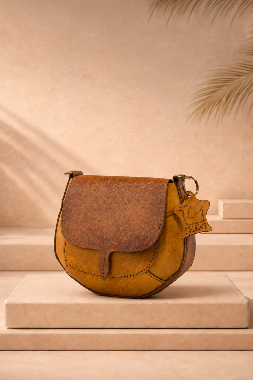 Lina Genuine Leather Handbag - Mustard