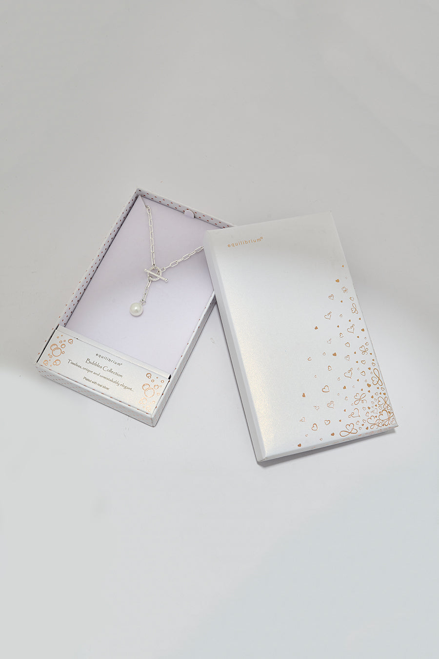 Pearl Drop Sterling Silver Zircon Necklace