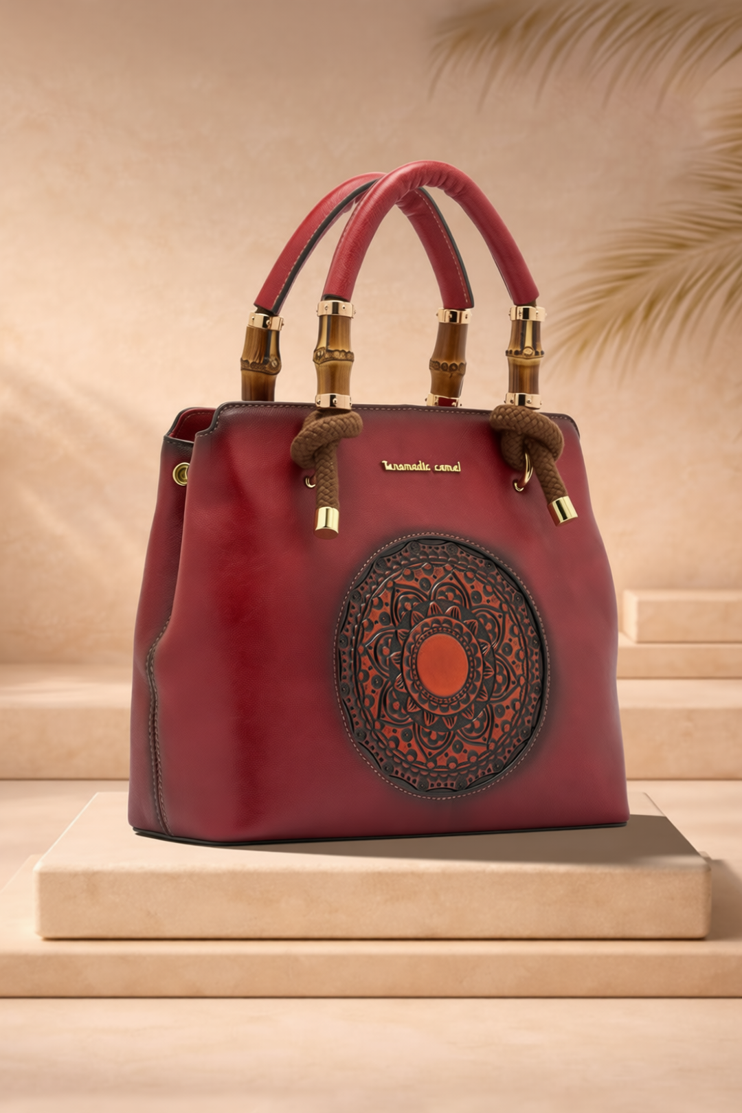 Laila Women's Genuine Leather Handbag - Crimson