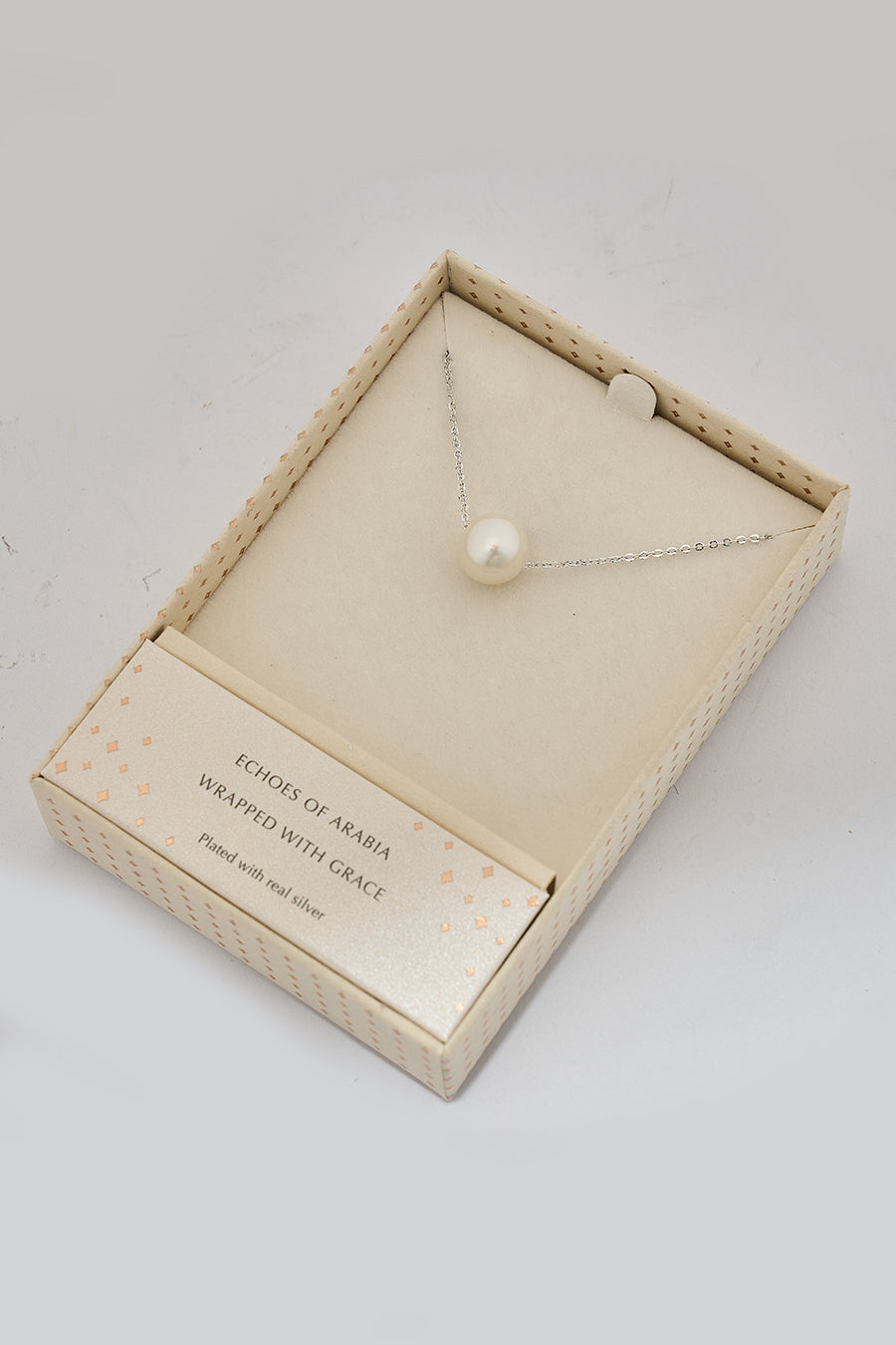 Pearl Drop Sterling Silver Zircon Necklace