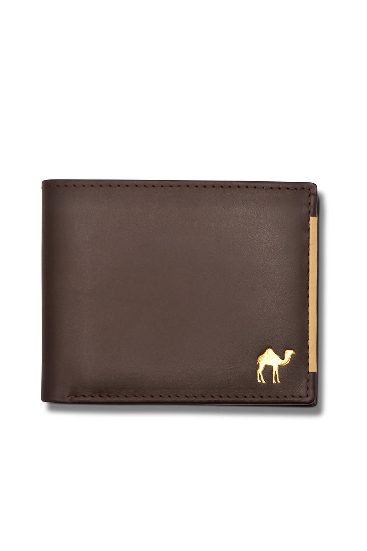 Men's Bi Fold Slim Wallet Soft Brown Camel Genuine Leather RFID Blocking