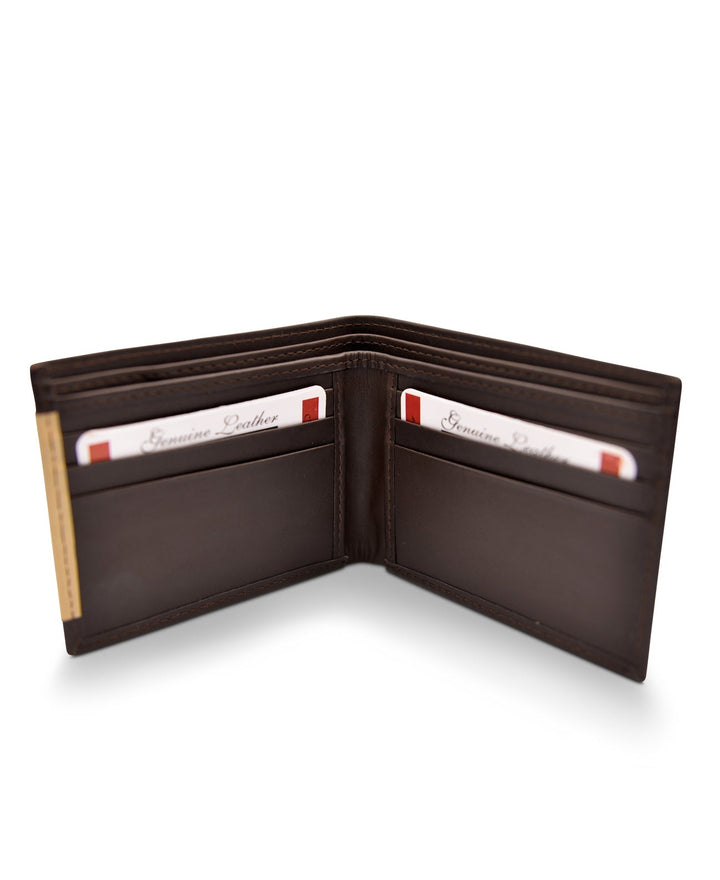 Men's Bi Fold Slim Wallet Soft Brown Camel Genuine Leather RFID Blocking