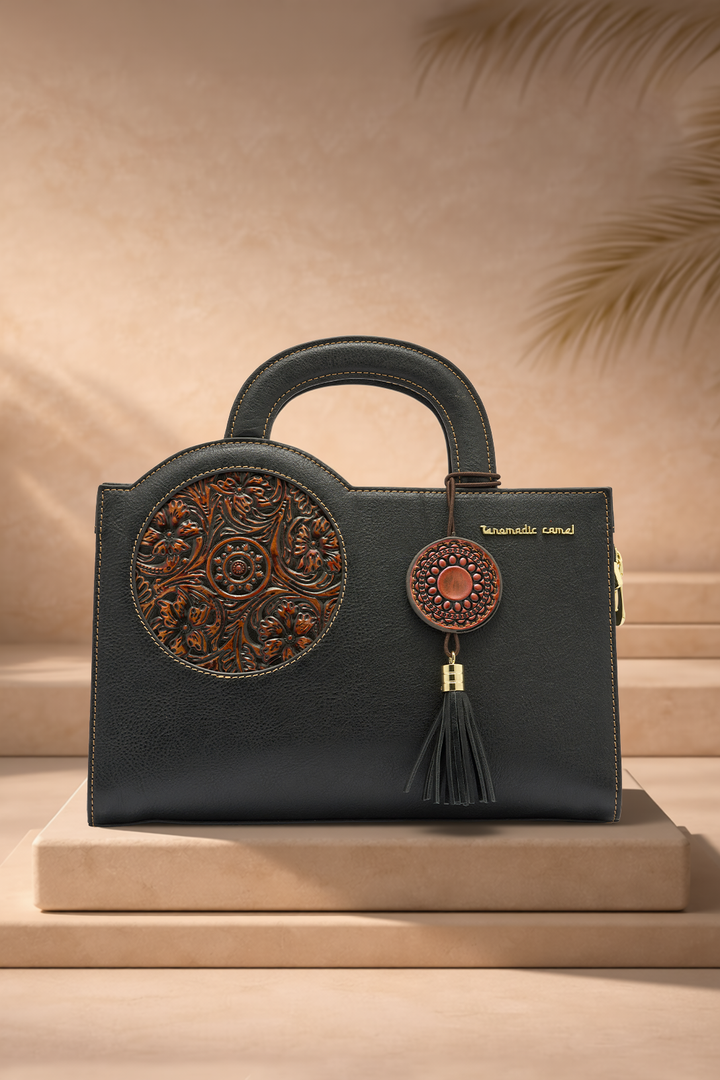 Mistique Women's Genuine Leather Handbag - Black