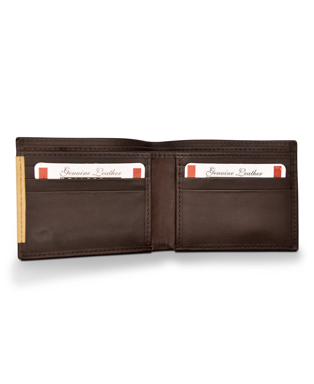 Men's Bi Fold Slim Wallet Soft Brown Camel Genuine Leather RFID Blocking
