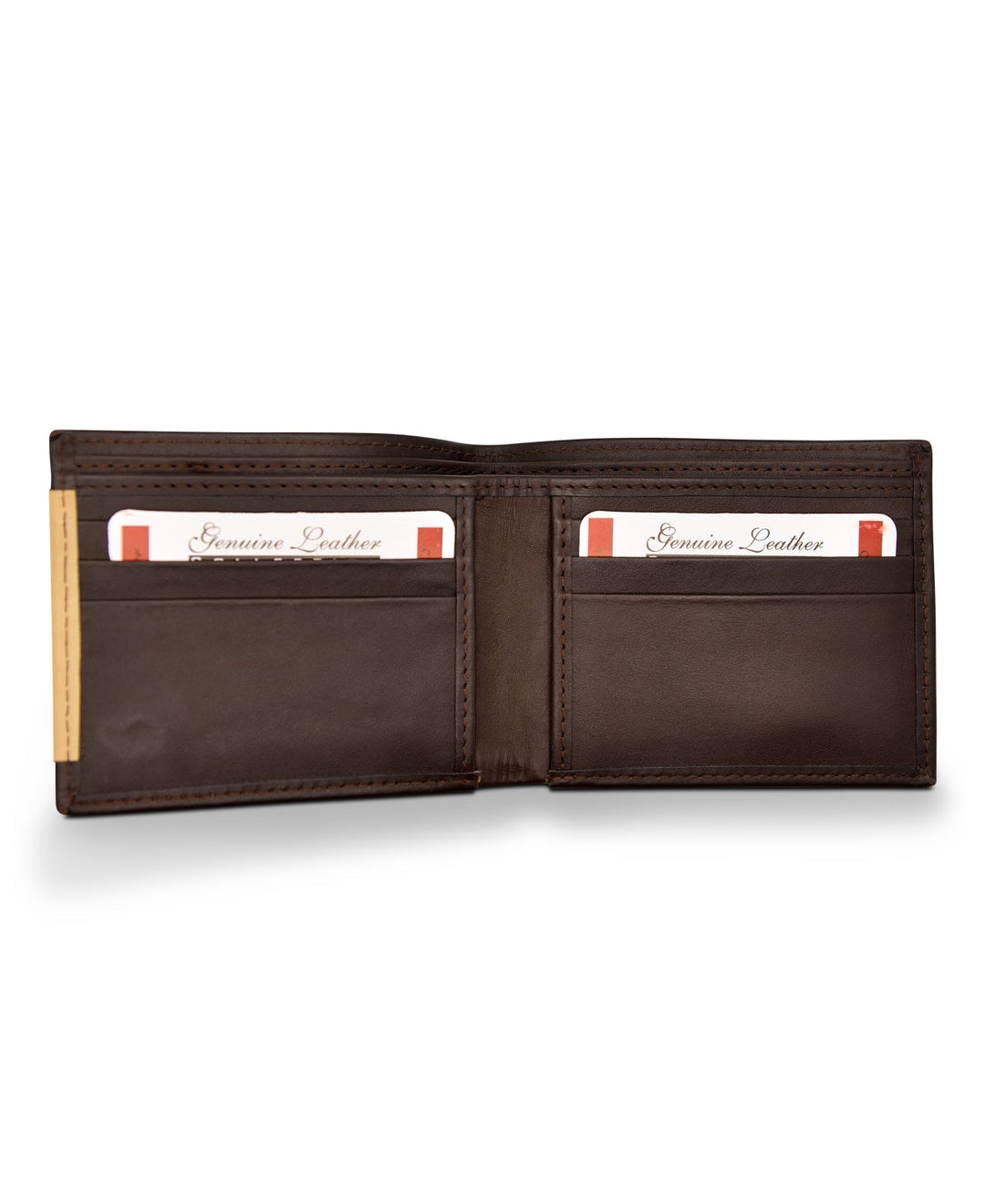 Men's Bi Fold Slim Wallet Soft Brown Camel Genuine Leather RFID Blocking