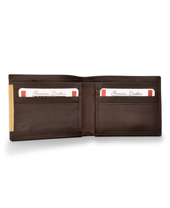 Men's Bi Fold Slim Wallet Soft Brown Camel Genuine Leather RFID Blocking