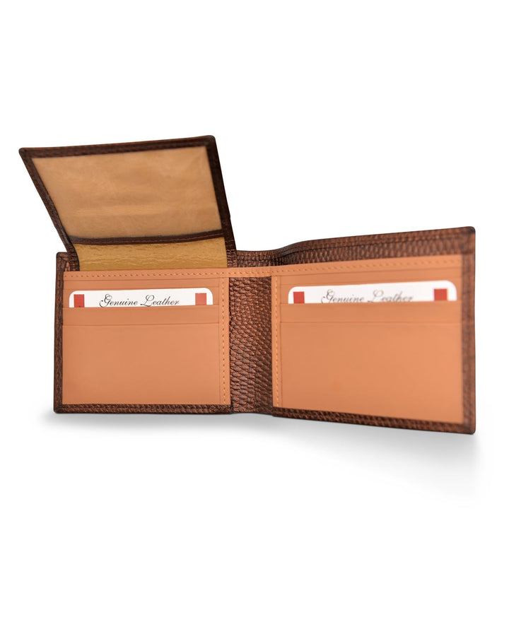 PREMIUM Edition Men's Bi Fold Slim Wallet Copper Tone Genuine Leather RFID Blocking