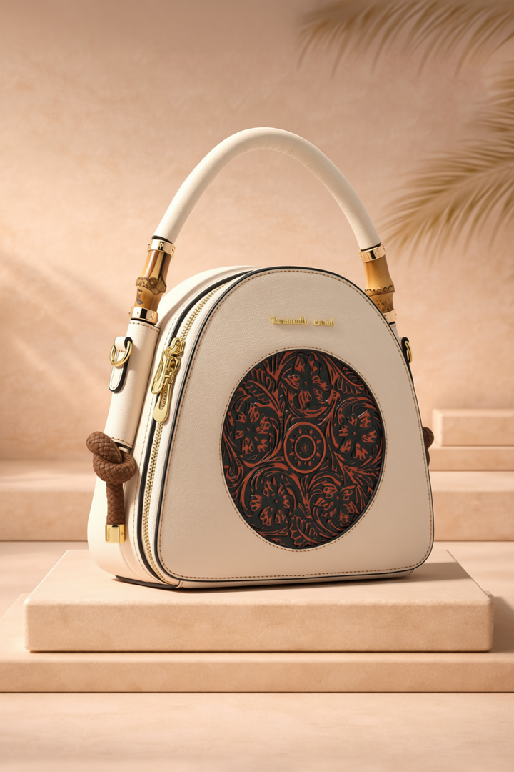 Trilliant Women's Genuine Leather Handbag - Ivory