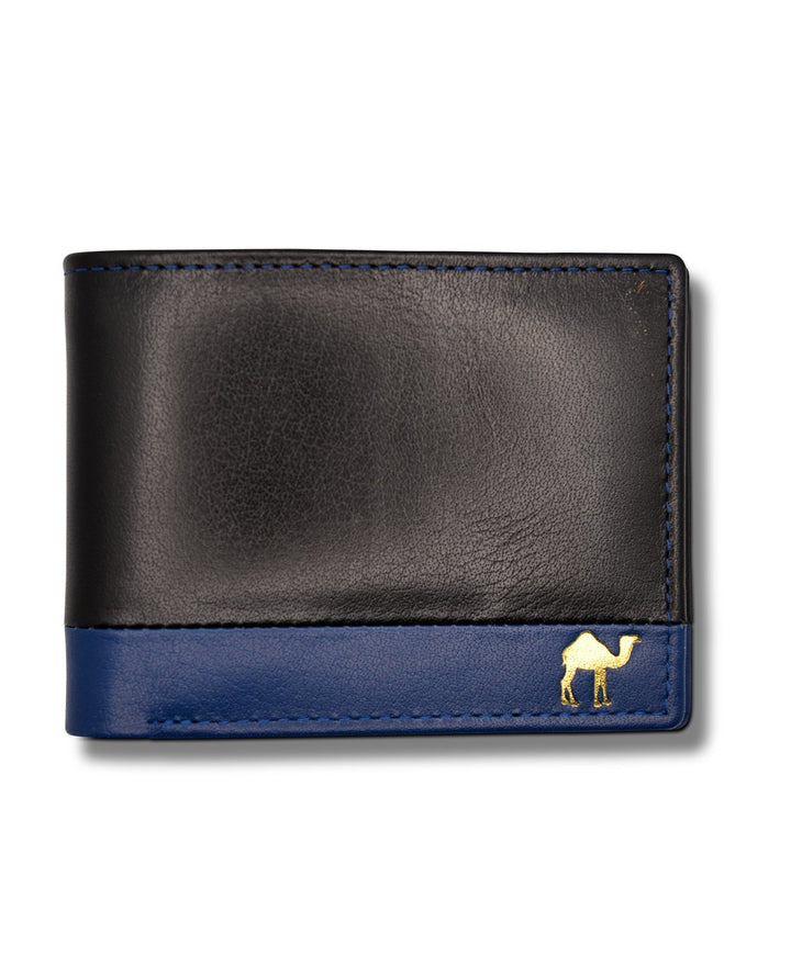 Men's Bi Fold Slim Wallet Soft Black Blue Genuine Leather RFID Blocking