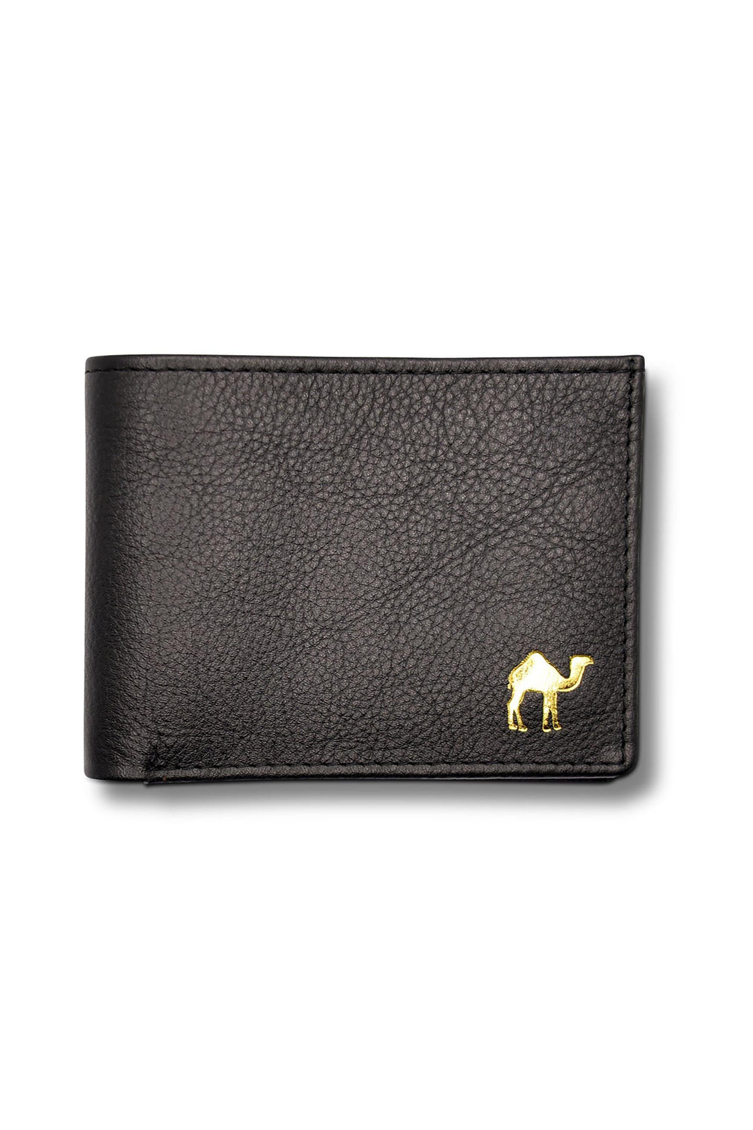 Men's Bi Fold Extra Slim Wallet Grainy Black Genuine Leather RFID Blocking