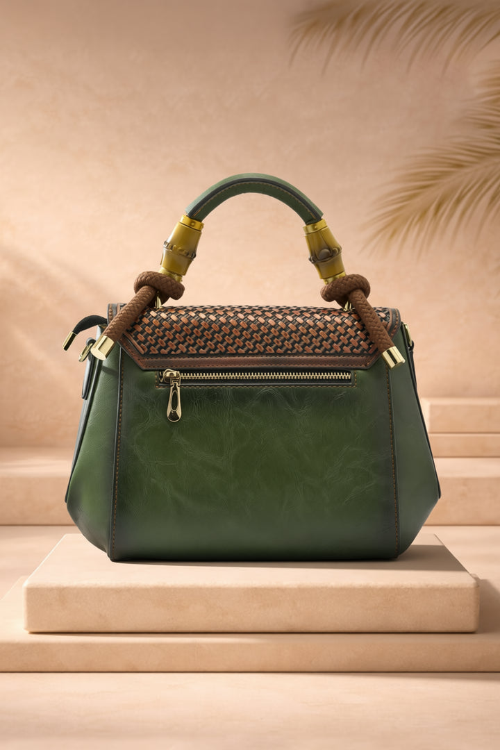 Aura Women's Genuine Leather Handbag - Emerald