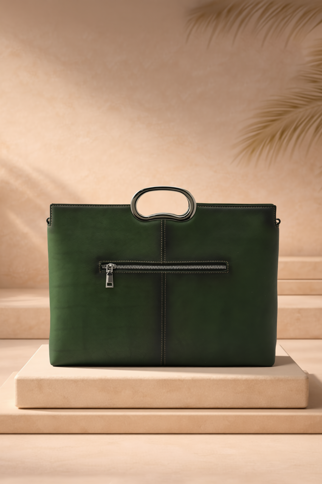 Sassy Women's Genuine Leather Handbag - Emerald