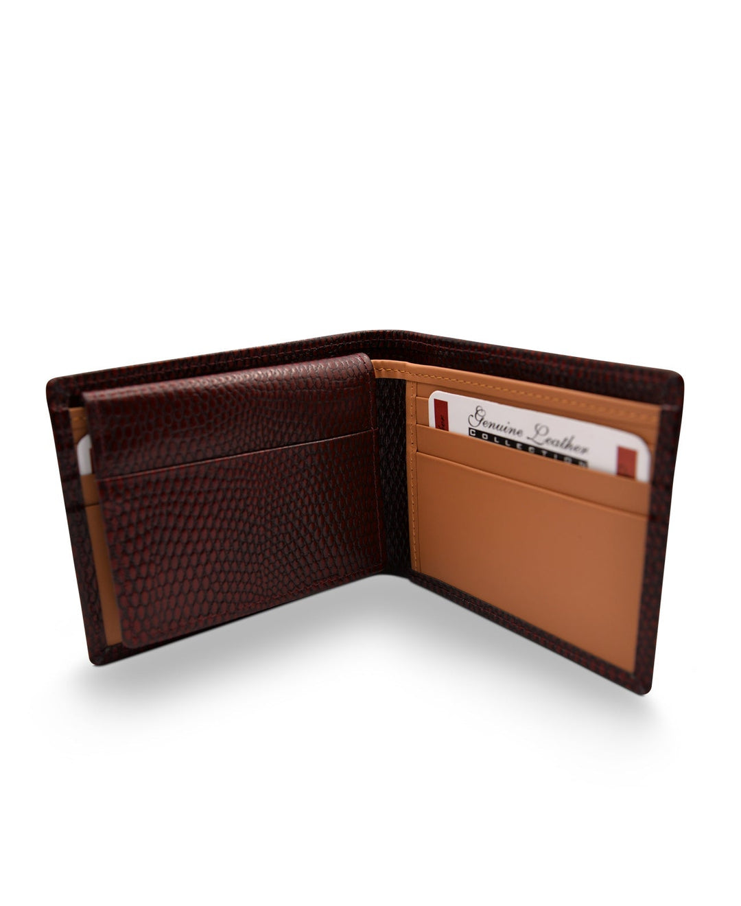 PREMIUM Edition Men's Bi Fold Slim Wallet Maroon Tone Genuine Leather RFID Blocking