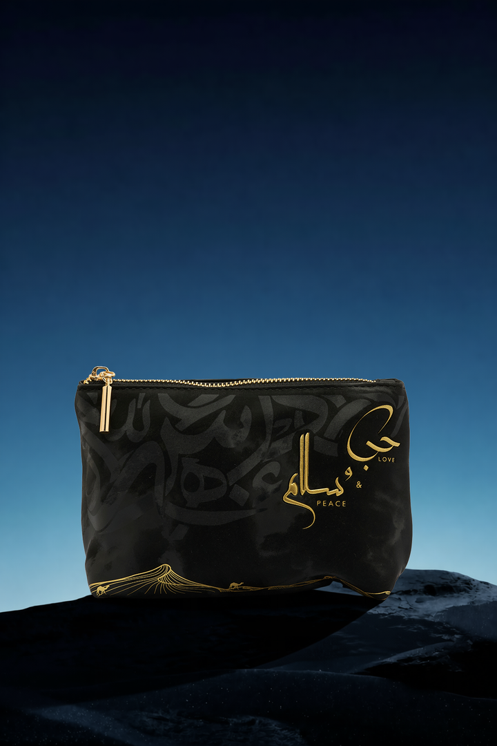 Love & Peace Flat Pouch – Black
