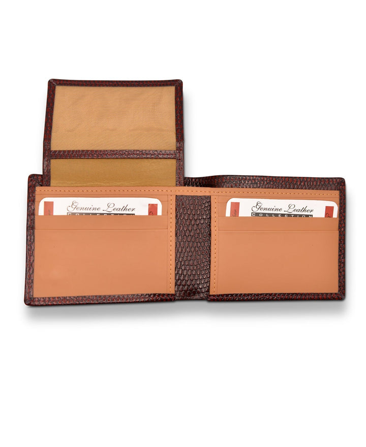 PREMIUM Edition Men's Bi Fold Slim Wallet Maroon Tone Genuine Leather RFID Blocking