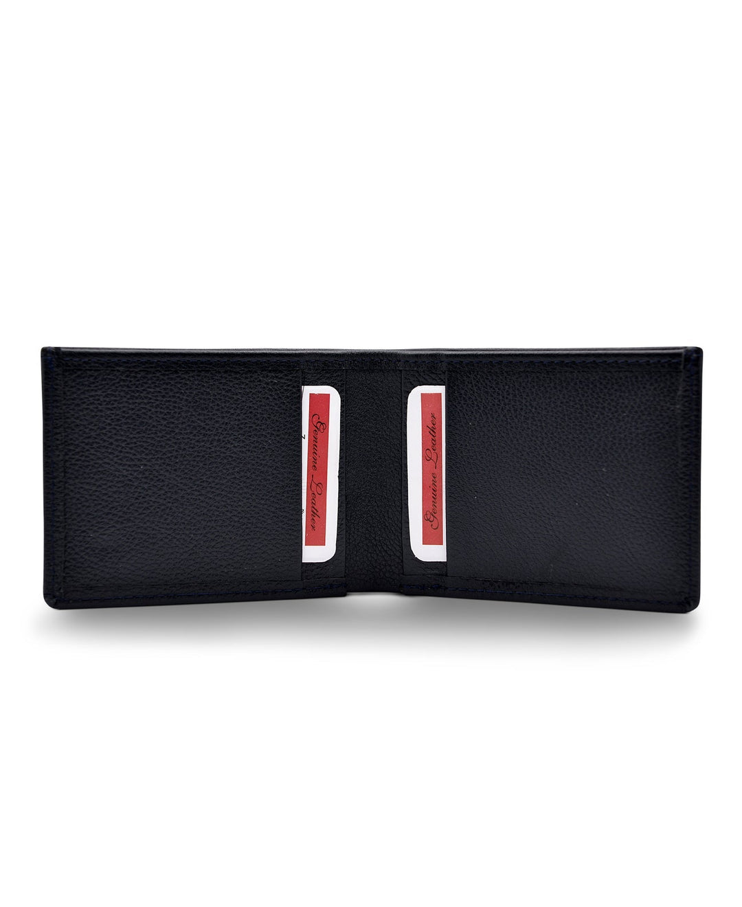 Men's Bi Fold Extra Slim Wallet Grainy Black Genuine Leather RFID Blocking