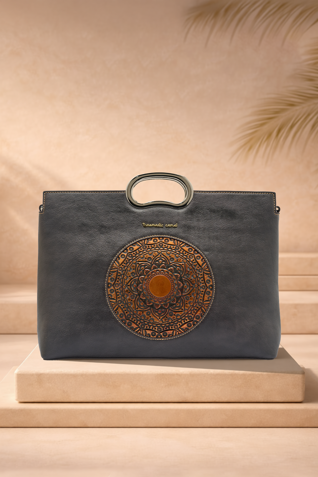 Sassy Women's Genuine Leather Handbag - Grey