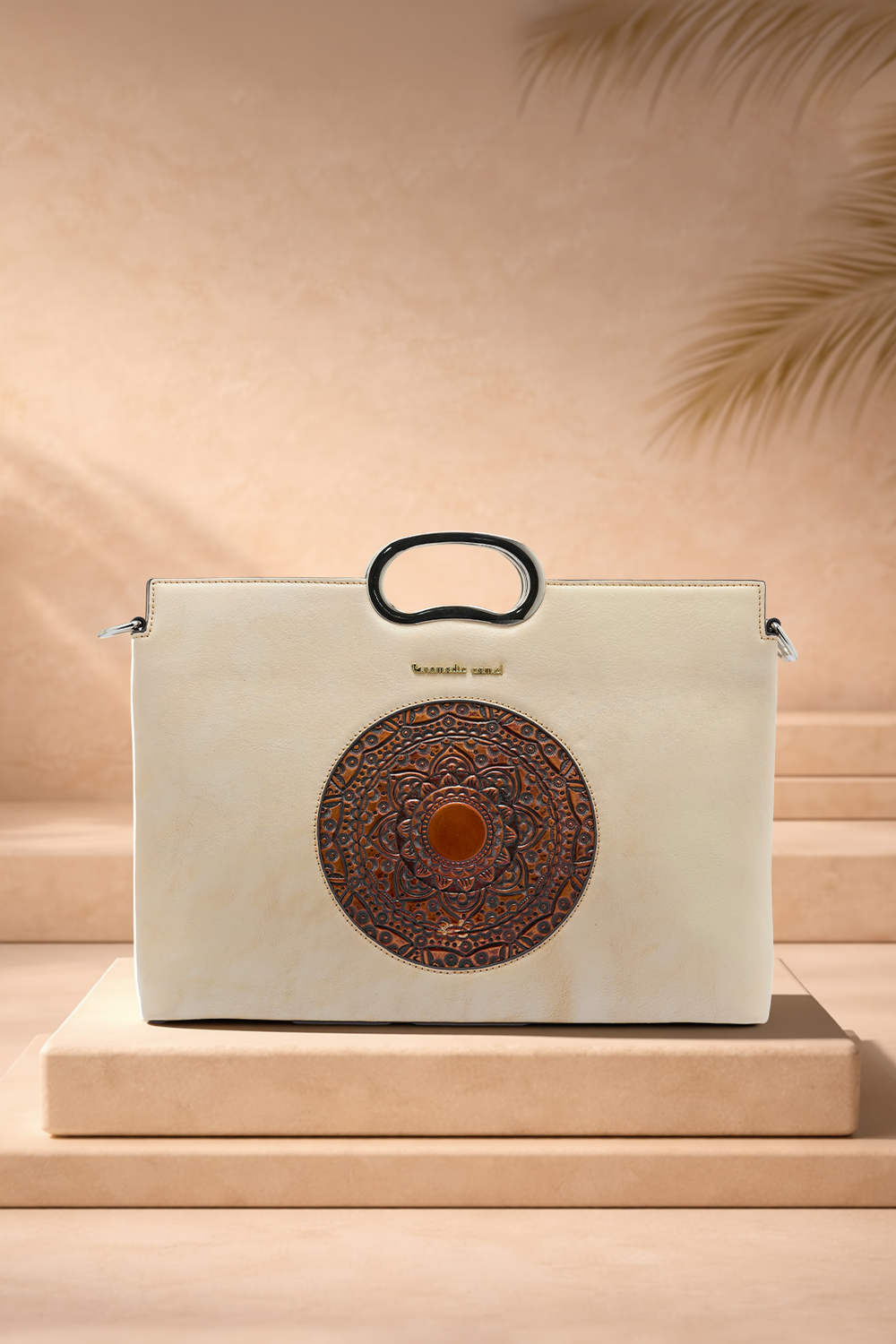 Sassy Women's Genuine Leather Handbag - Ivory