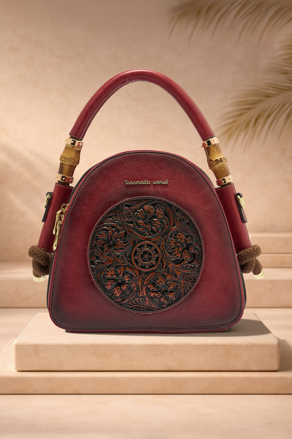 Trilliant Women's Genuine Leather Handbag - Crimson