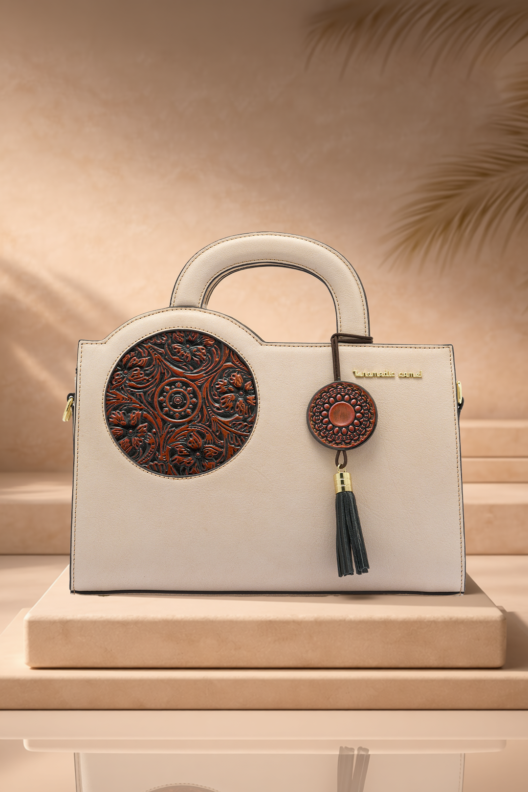 Mistique Women's Genuine Leather Handbag - Ivory
