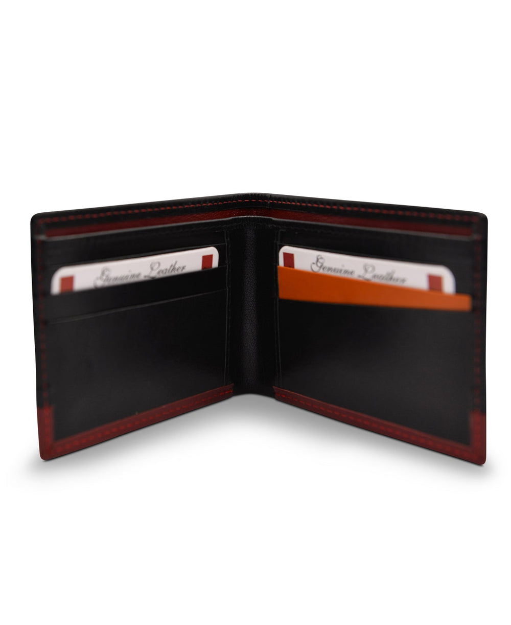 Men's Bi Fold Slim Wallet Soft Black Brown Genuine Leather RFID Blocking