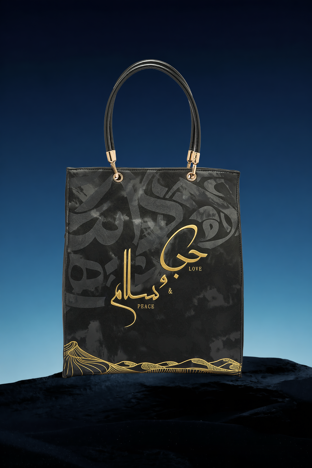 Love & Peace Grand Tote Bag – Black