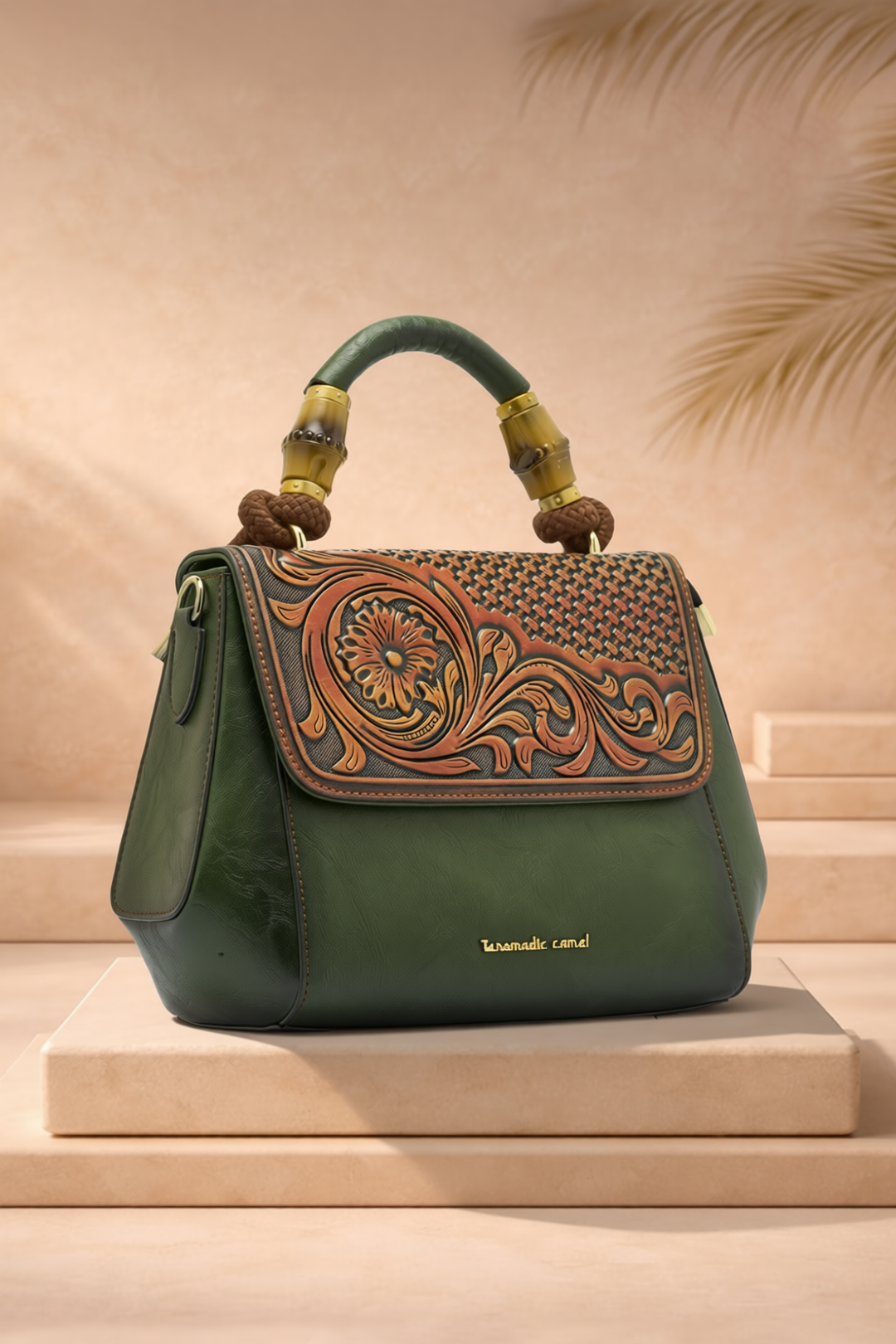 Aura Women's Genuine Leather Handbag - Emerald