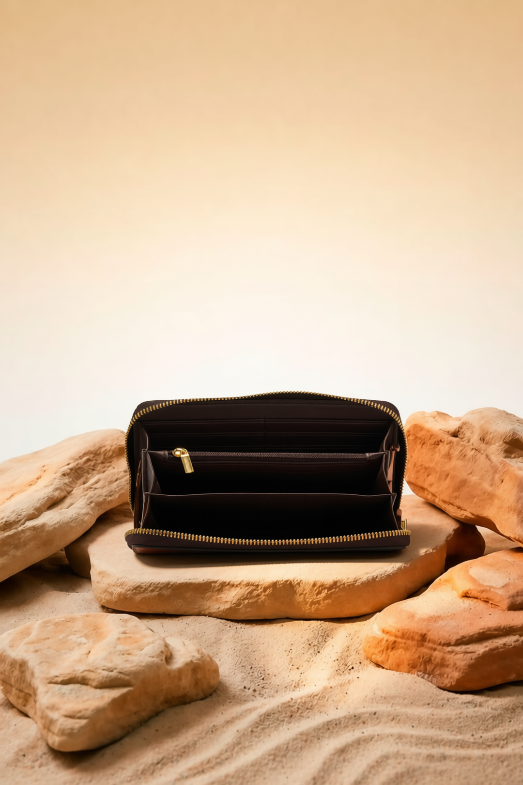 Embossed Women's Genuine Leather Clutch - Emerald
