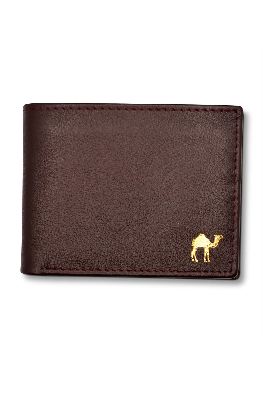 Men's Bi Fold Slim Wallet Grainy Brown Genuine Leather RFID Blocking